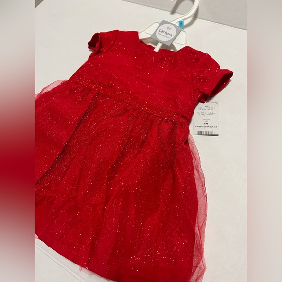 🆕CARTER’S - 6M - NWT - INFANT GIRLS RED HOLIDAY DRESS - Picture 3 of 5